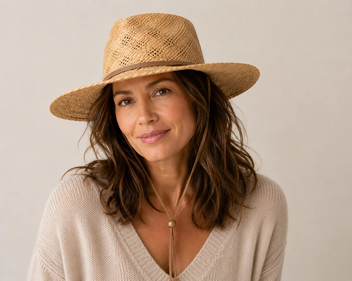 French-style openwork hand-woven raffia sun hat