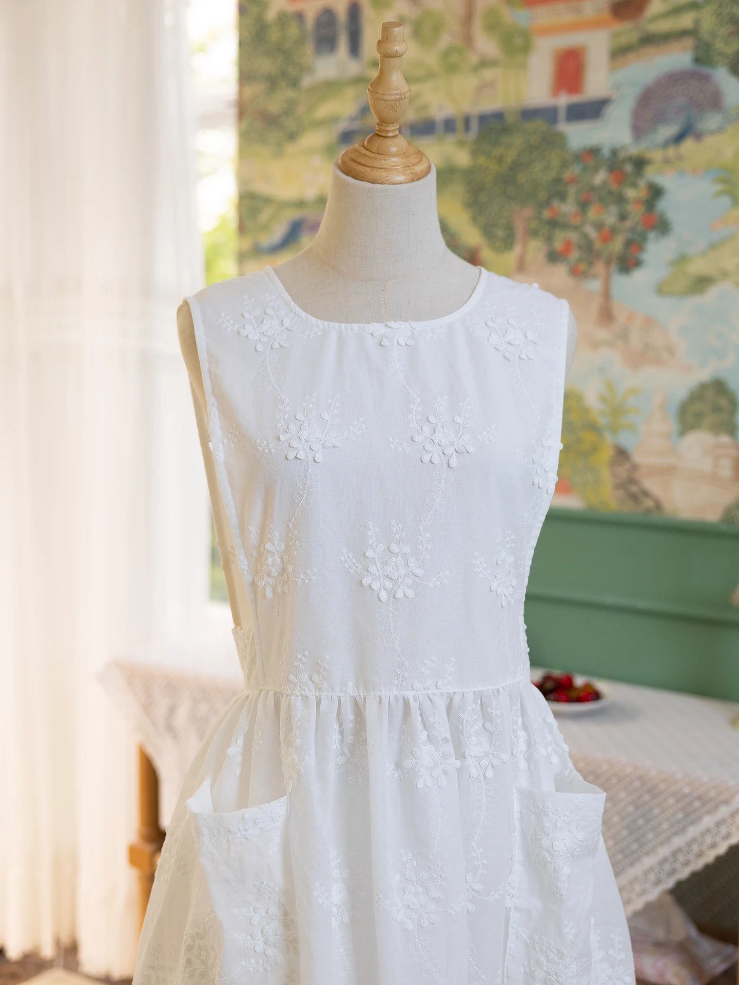 The Elodie Embroidered Pinafore Apron
