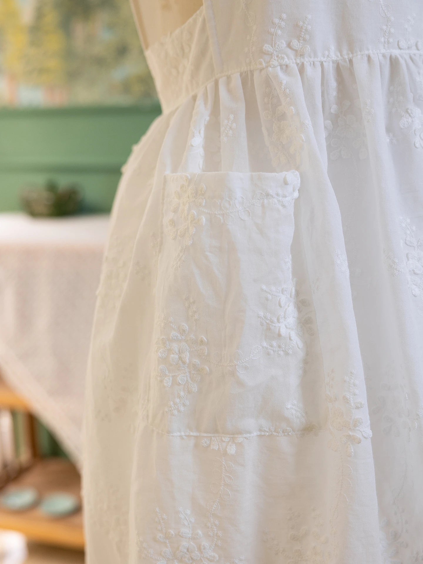 The Elodie Embroidered Pinafore Apron